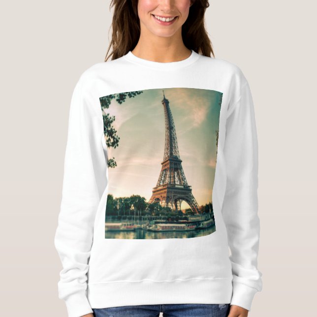 Eiffel torn dekorativ kudde t shirt (Framsida)