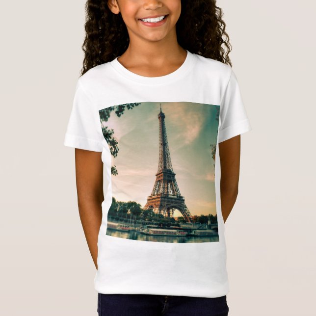 Eiffel torn dekorativ kudde t shirt (Framsida)