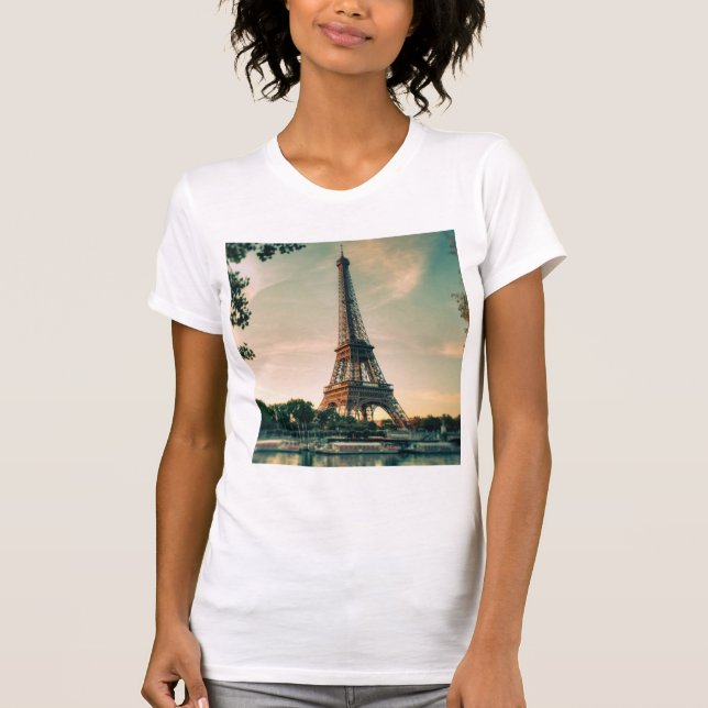 Eiffel torn dekorativ kudde t shirt (Framsida)