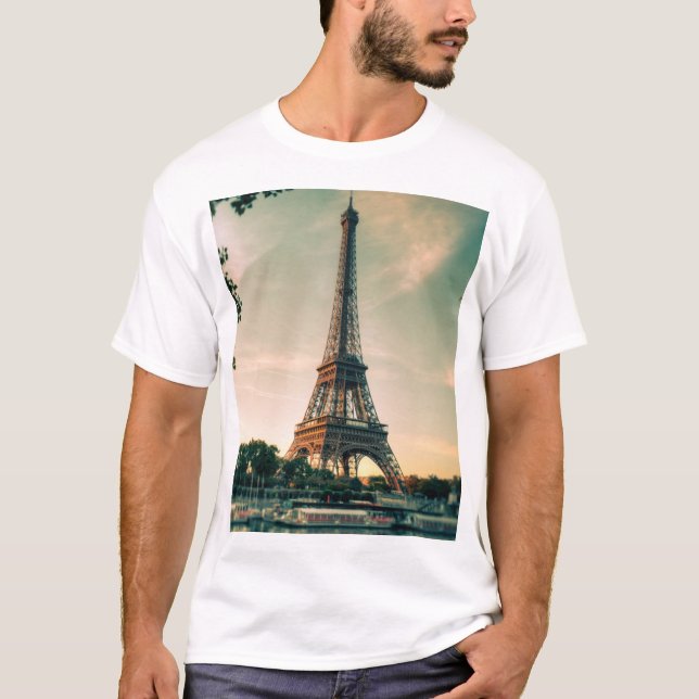 Eiffel torn dekorativ kudde t shirt (Framsida)