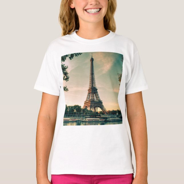 Eiffel torn dekorativ kudde t shirt (Framsida)