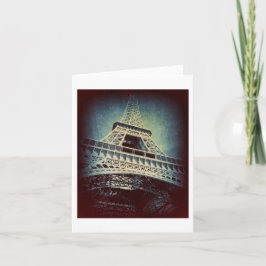 Eiffel torn, djup metallblått som är tom kort