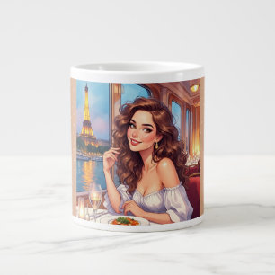 Eiffel Torn, floden Seine Romantik Jumbo Mugg