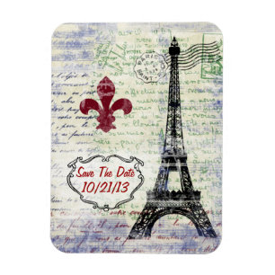 Eiffel Torn Frankrike Spara datum magneter