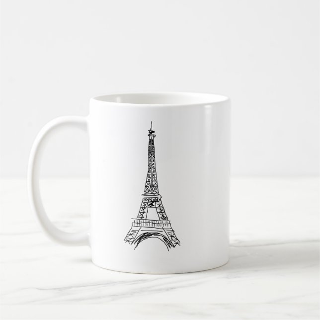Eiffel Torn Fransk Coffee Mugg (Vänster)
