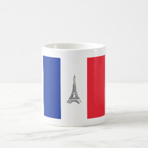 Eiffel Torn Fransk Flagga ThBäste Mugg