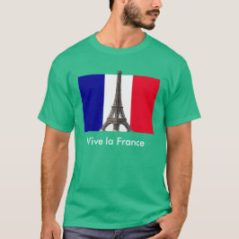 Eiffel Torn Fransk Flagga Vive la Frankrike Unisex Tee Shirt
