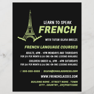Eiffel Torn, Fransk Language Course Advertising Reklamblad