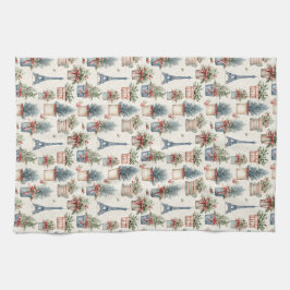 Eiffel Torn, Fransk Topiaries Paris-jul Kökshandduk