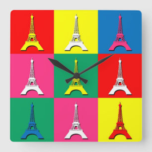 Eiffel Torn Fyrkantig Klocka