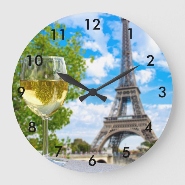 Eiffel torn-glas stor klocka (Framsida)