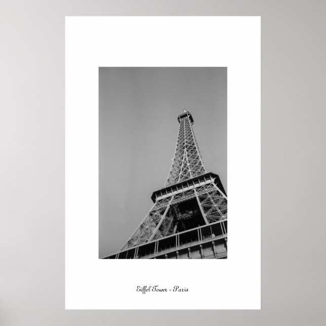 Eiffel Torn Greyscale Poster (Framsidan)