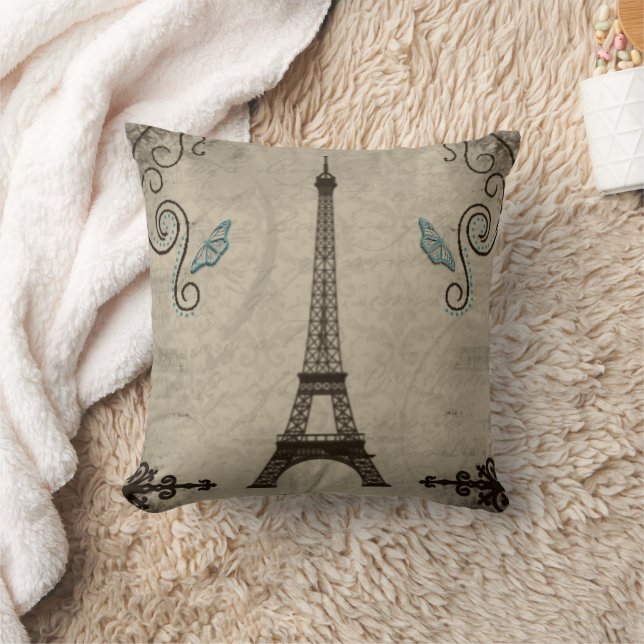 Eiffel Torn Grunge American MoJo Pillow Kudde (Filt)