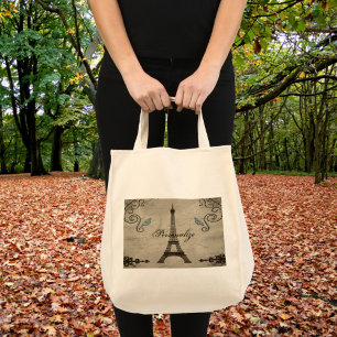 Eiffel Torn Grunge Tygkasse