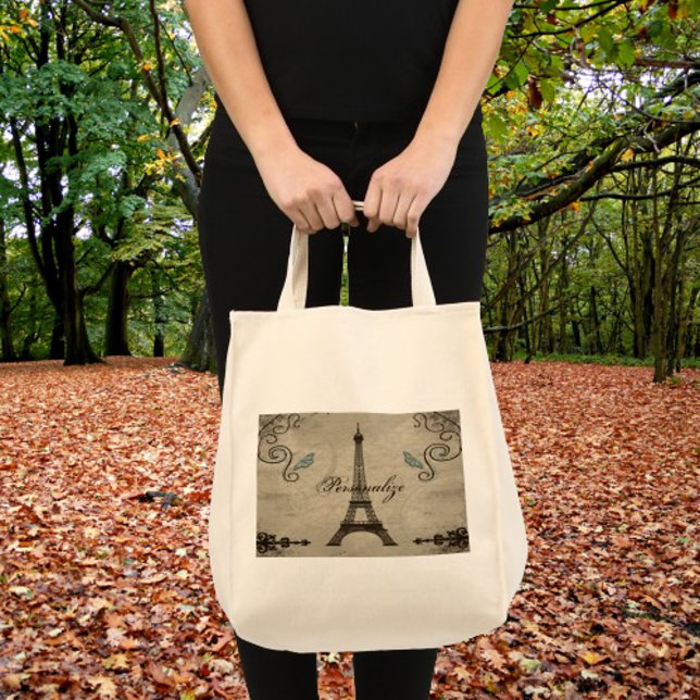 Eiffel Torn Grunge Tygkasse (Eiffel Tower Grunge Tote Bag)