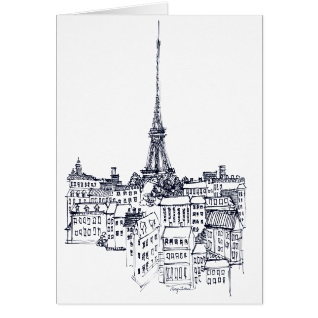 Eiffel torn hälsningskort (Framsidan)