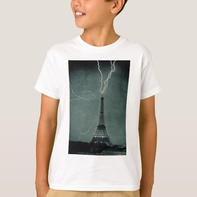 Eiffel Torn har drabbats av blixten T Shirt (Framsida)