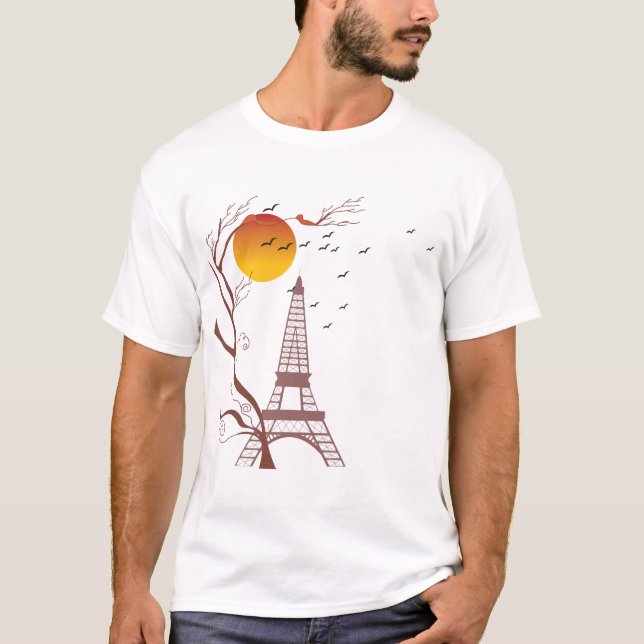 Eiffel torn, höst t-shirt (Framsida)