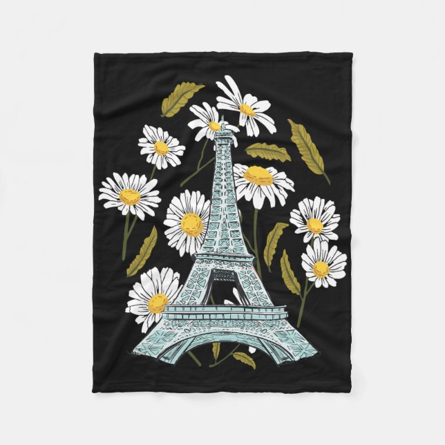 Eiffel Torn höstblomma Parinfaller i Frankrike so Fleecefilt (Framsidan)