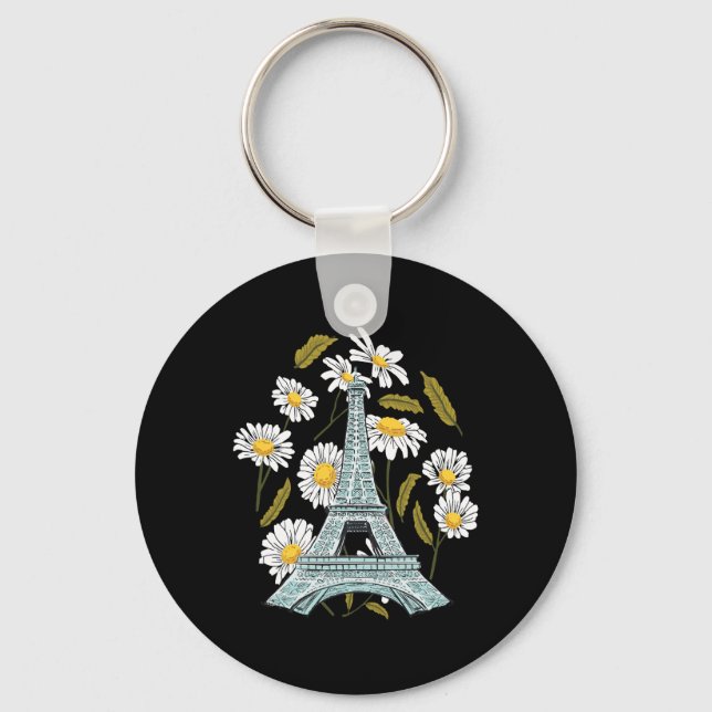 Eiffel Torn höstblomma Parinfaller i Frankrike so Nyckelring (Framsida)