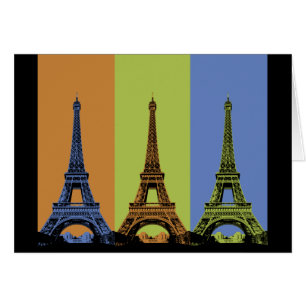 Eiffel torn i den Paris triptychen Hälsningskort