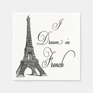 Eiffel Torn "I Dream in Fransk" Pappra Napkins Pappersservett