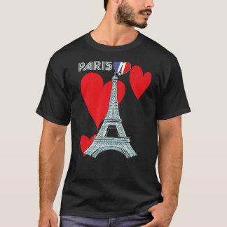 Eiffel Torn I Kärlek Paris Frankrike Souvenir Fran T Shirt