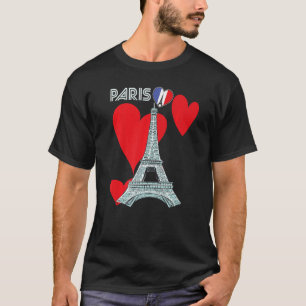 Eiffel Torn I Kärlek Paris Frankrike Souvenir Fran T Shirt