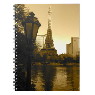 Eiffel torn i Las Vegas Anteckningsbok Med Spiral