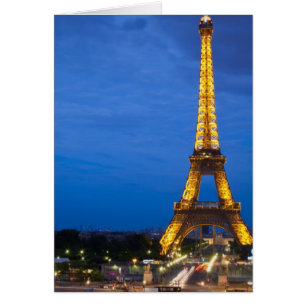 Eiffel Torn i natt Hälsningskort