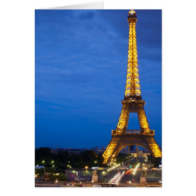 Eiffel Torn i natt Hälsningskort (Framsidan)