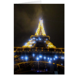 Eiffel Torn i natt Hälsningskort