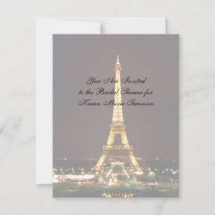 Eiffel Torn i natt Inbjudningar