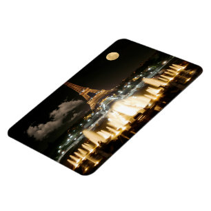 Eiffel Torn i natt Magnet