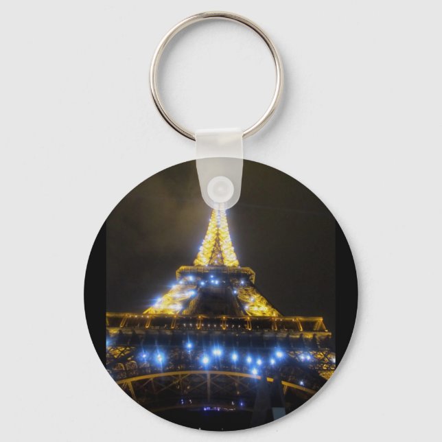Eiffel Torn i natt Nyckelring (Framsida)