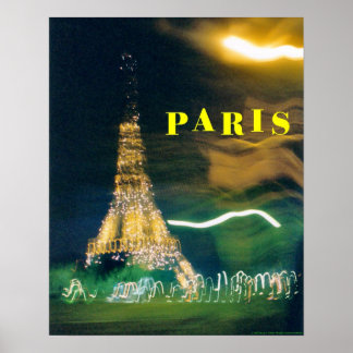 Eiffel Torn i natt Poster