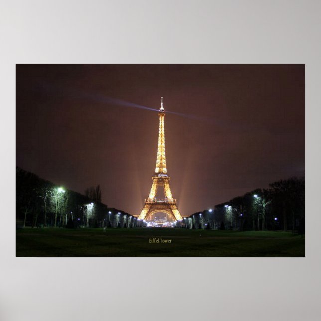 Eiffel Torn i natt Poster (Framsidan)