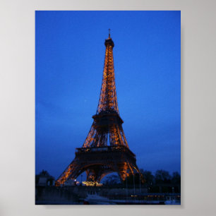 Eiffel Torn i natt Poster