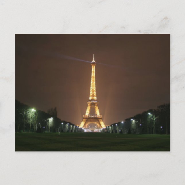 Eiffel Torn i natt Vykort (Framsida)