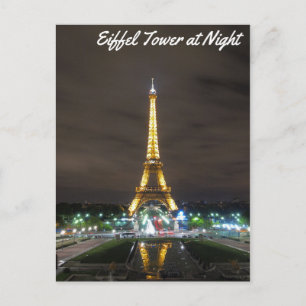 Eiffel Torn i natt Vykort