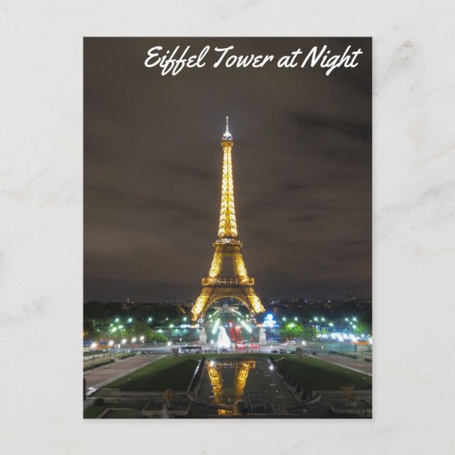 Eiffel Torn i natt Vykort (Framsida)