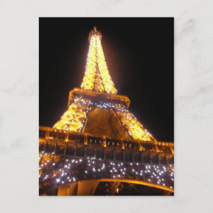 Eiffel Torn i natt Vykort