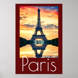 Eiffel Torn i Paris Artwork Frankrike Travel Poster