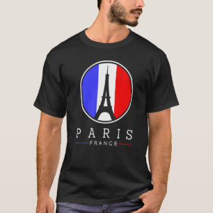 Eiffel Torn i Paris Frankrike Kärlek med Fransk T Shirt