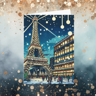 Eiffel Torn i Paris, Frankrike vid jul Kort