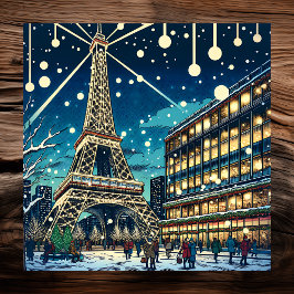 Eiffel Torn i Paris, Frankrike vid jul Poster