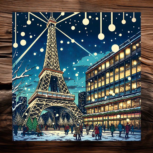 Eiffel Torn i Paris, Frankrike vid jul Poster (Skapare uppladdad)