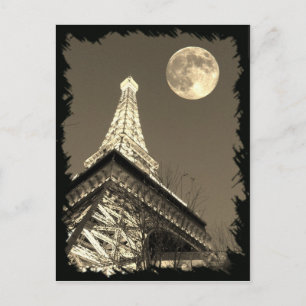 Eiffel Torn i Paris Las Vegas under en fullmåne Vykort