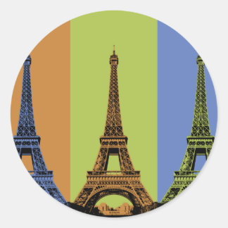 Eiffel Torn i Paris Triptych Runt Klistermärke