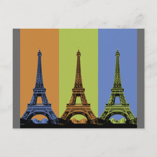 Eiffel Torn i Paris Triptych Vykort